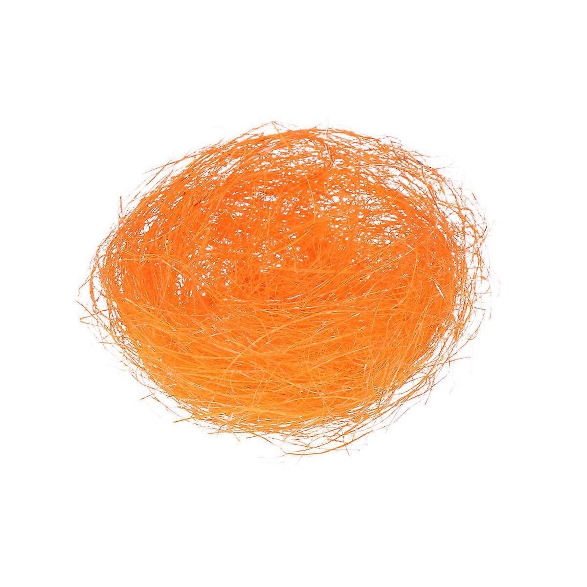 Easter Chicken Nest Decor Made of Hemp Thread for Home Party Decoration Orange 6 Pieces