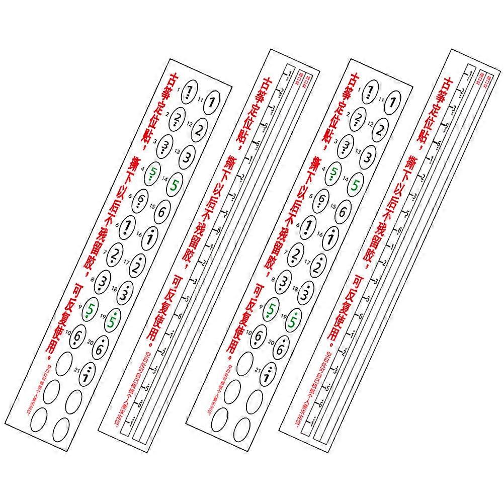 4pcs Guzheng Fingering Stickers, Removable & Durable, Musical Note Scale Decals for Beginners, Easy to Use Learning Tool for Guzheng Practice and