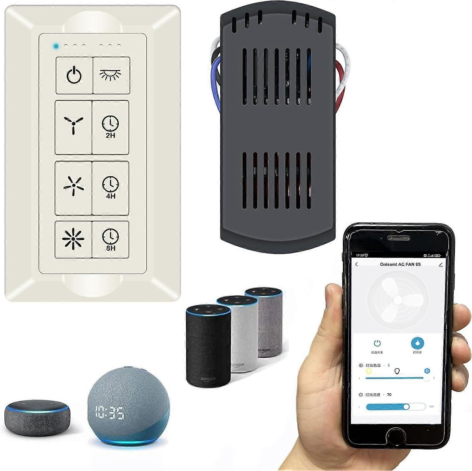 Smart Ceiling Fan Control and Dimmer Light Switch, Universal Ceiling Fan Remote