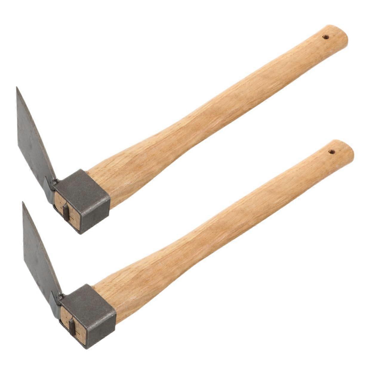 Wooden Hoe Handles, Pack of 2, Small Garden Hoe Handles for Weed Pulling, Durable Weeding Tool, Fits Standard Hoe Heads