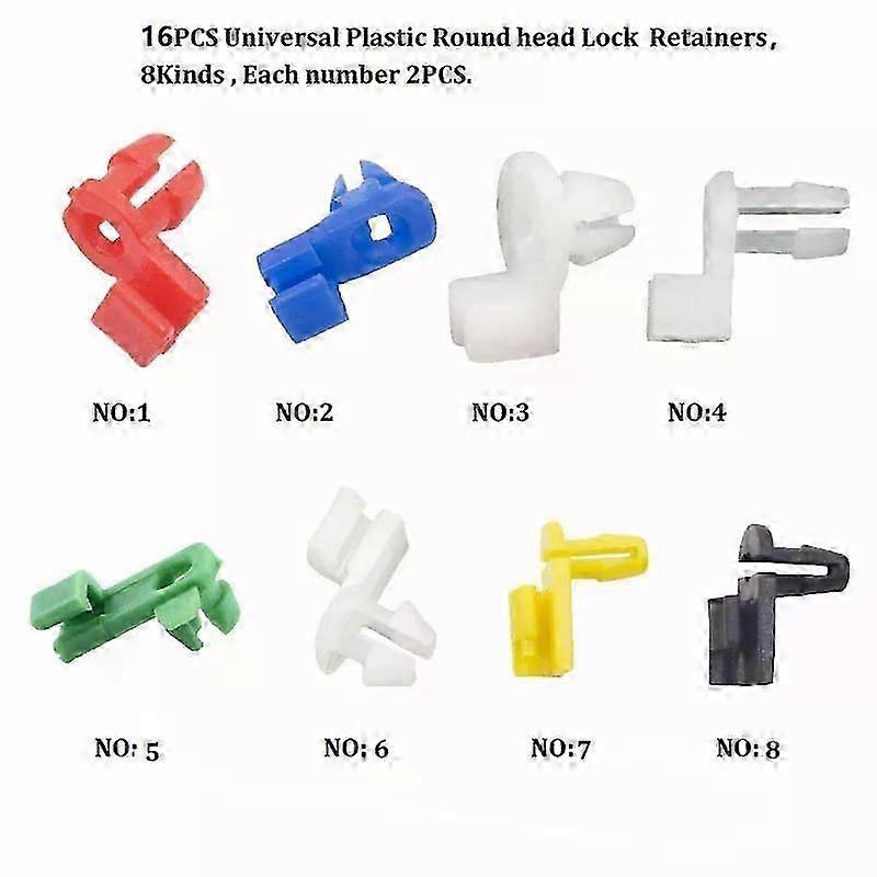 16PCS 8 models universal auto door locks block fixed Hook plastic fasteners for all cars