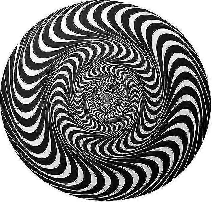 For 2024 Round 3D Floor Mat with Non-Slip 3D Visual Illusion - Black and White Vortex Pattern for Coffee Table Area, Unique Home Decor