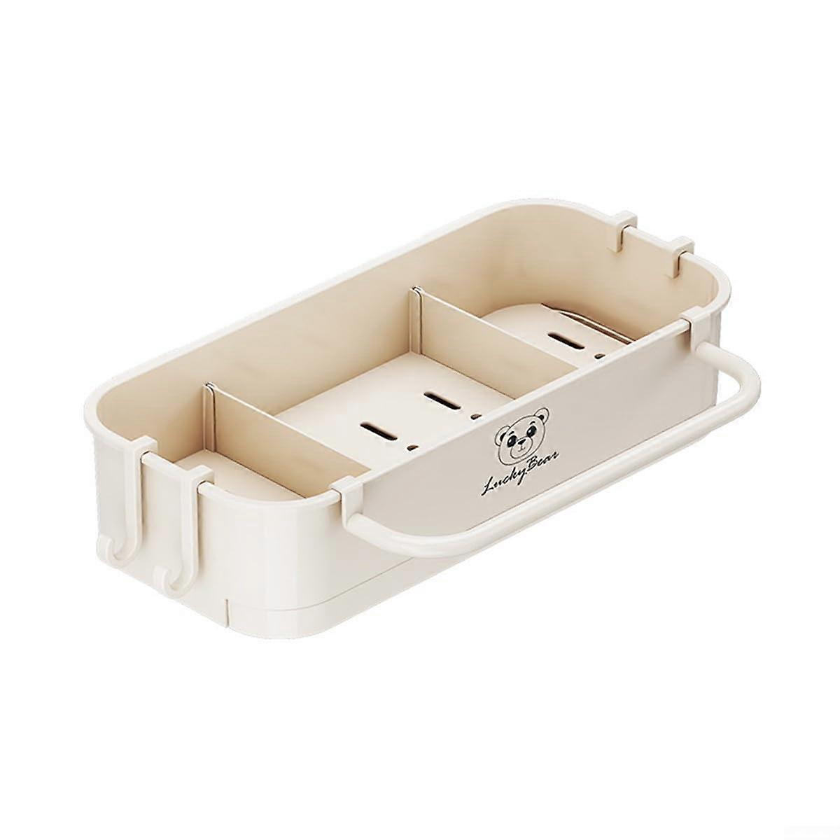 Wallmounted sponge holder with removable tray for kitchen and bathroom (Beige)