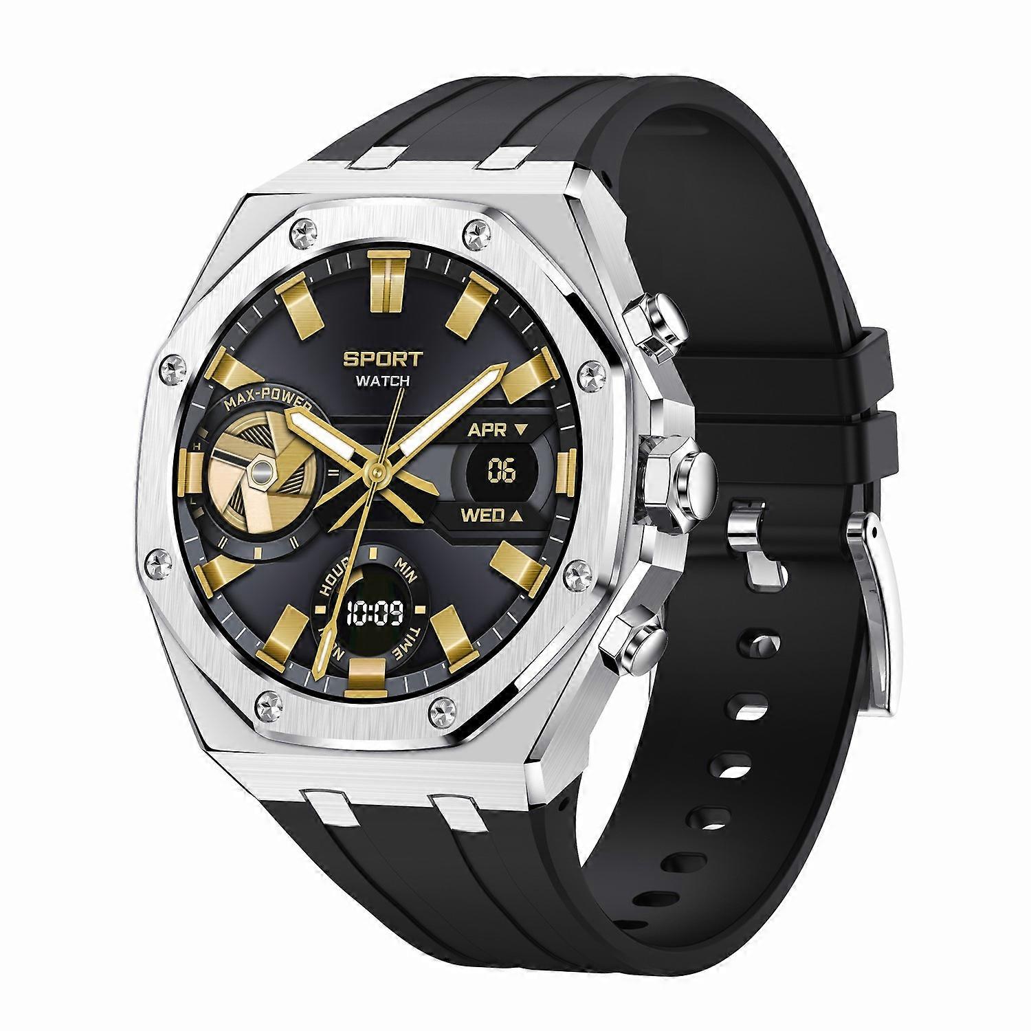 AK68 Bracelet en silicone Écran AMOLED de 1,43 pouce Montre intelligente Compatible Bluetooth Santé des appels