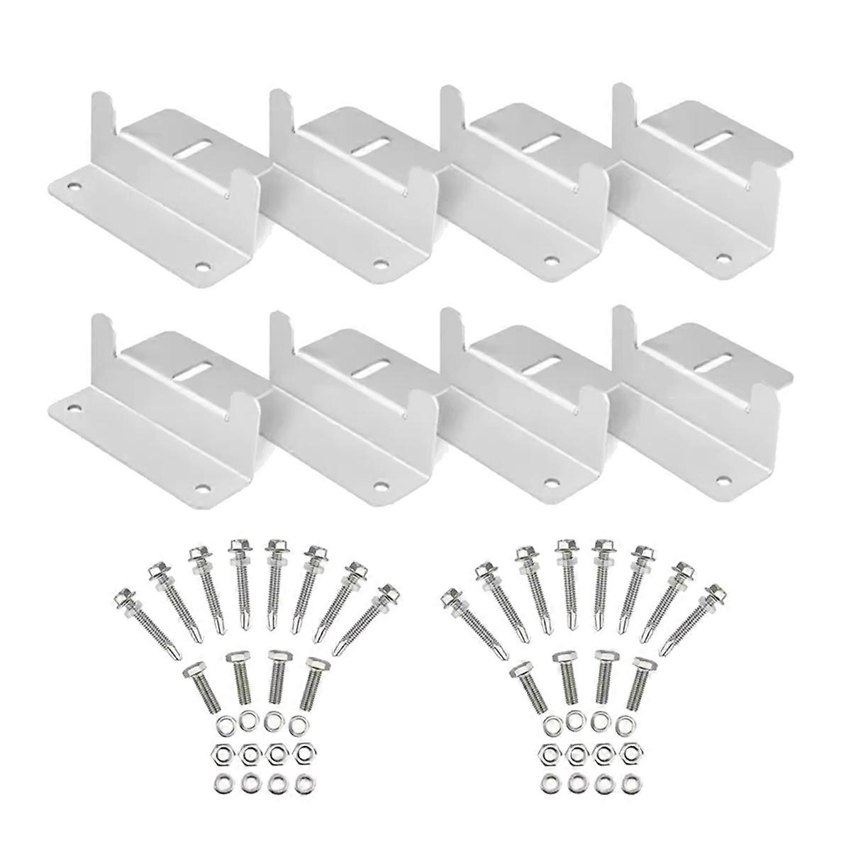 8PCS Solar Panel Mounting Bracket Kits Roof Z-Style Bracket Photovoltaic Panel Z-Bracket Stand for Car Boat RV Yacht A