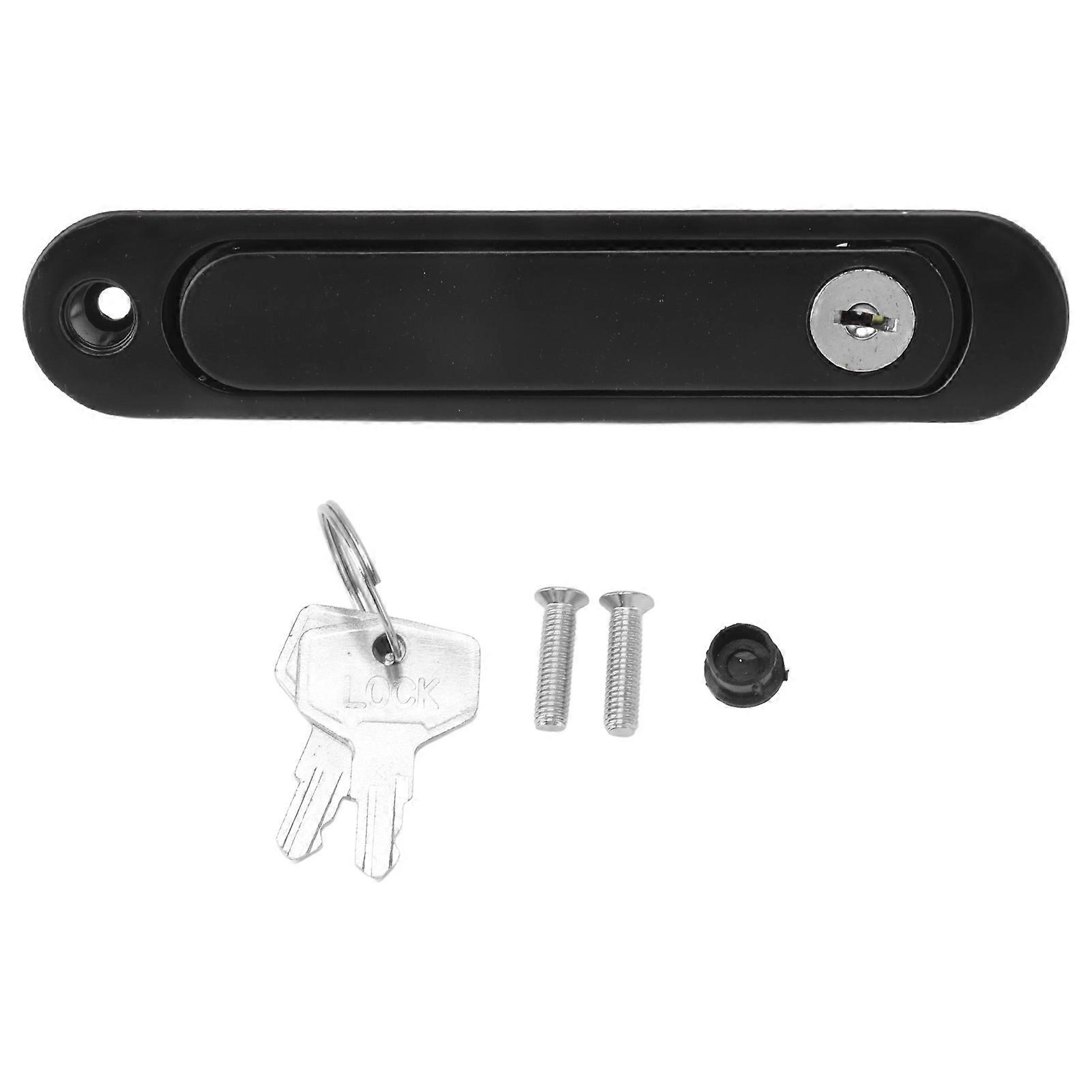 Screen Window Handle Lock, Black Short Shaft Concealed Handle, Casement Window Pull Lock with Key