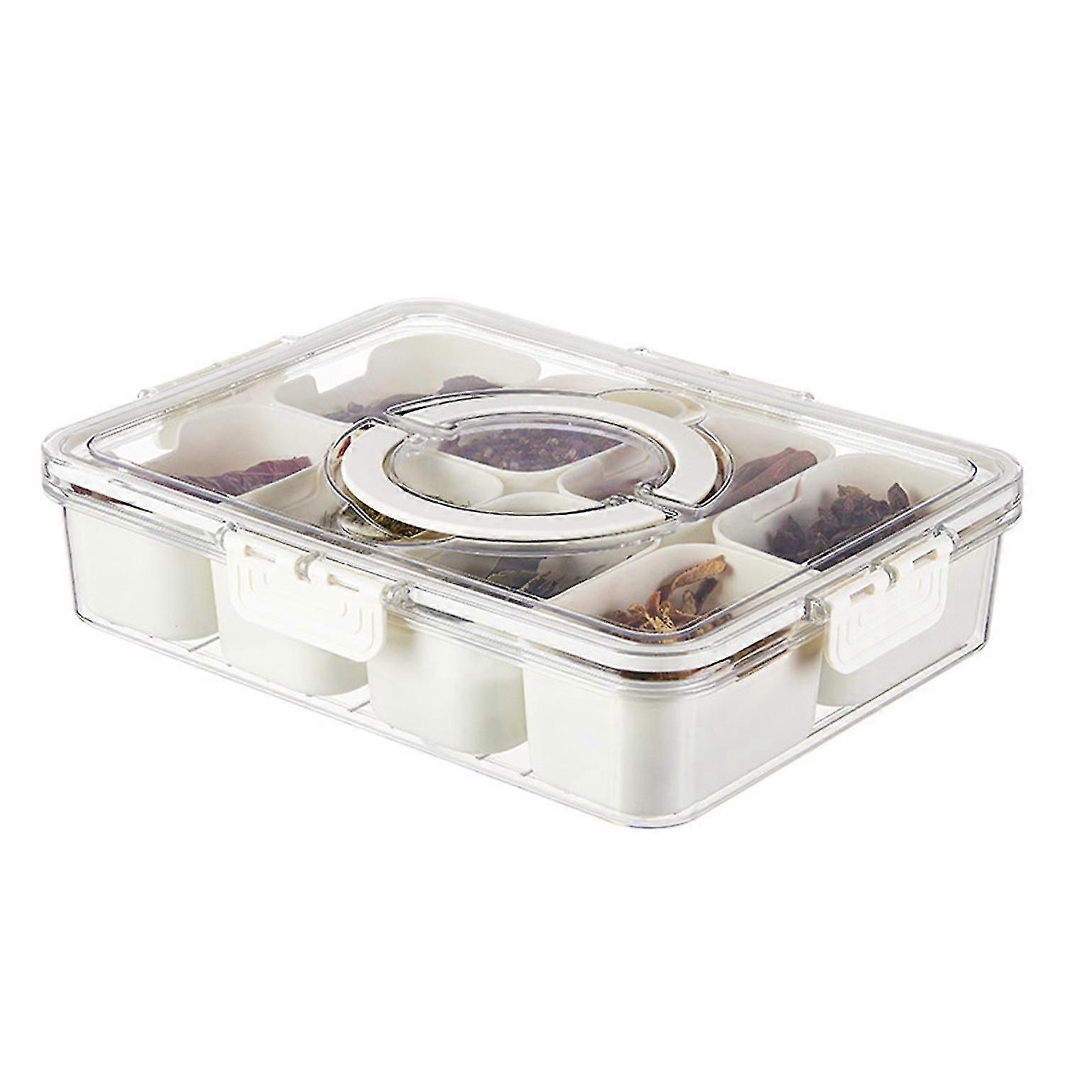 Kitchen Spice & Condiment Storage Box | 4 Sections | Airtight & Portable