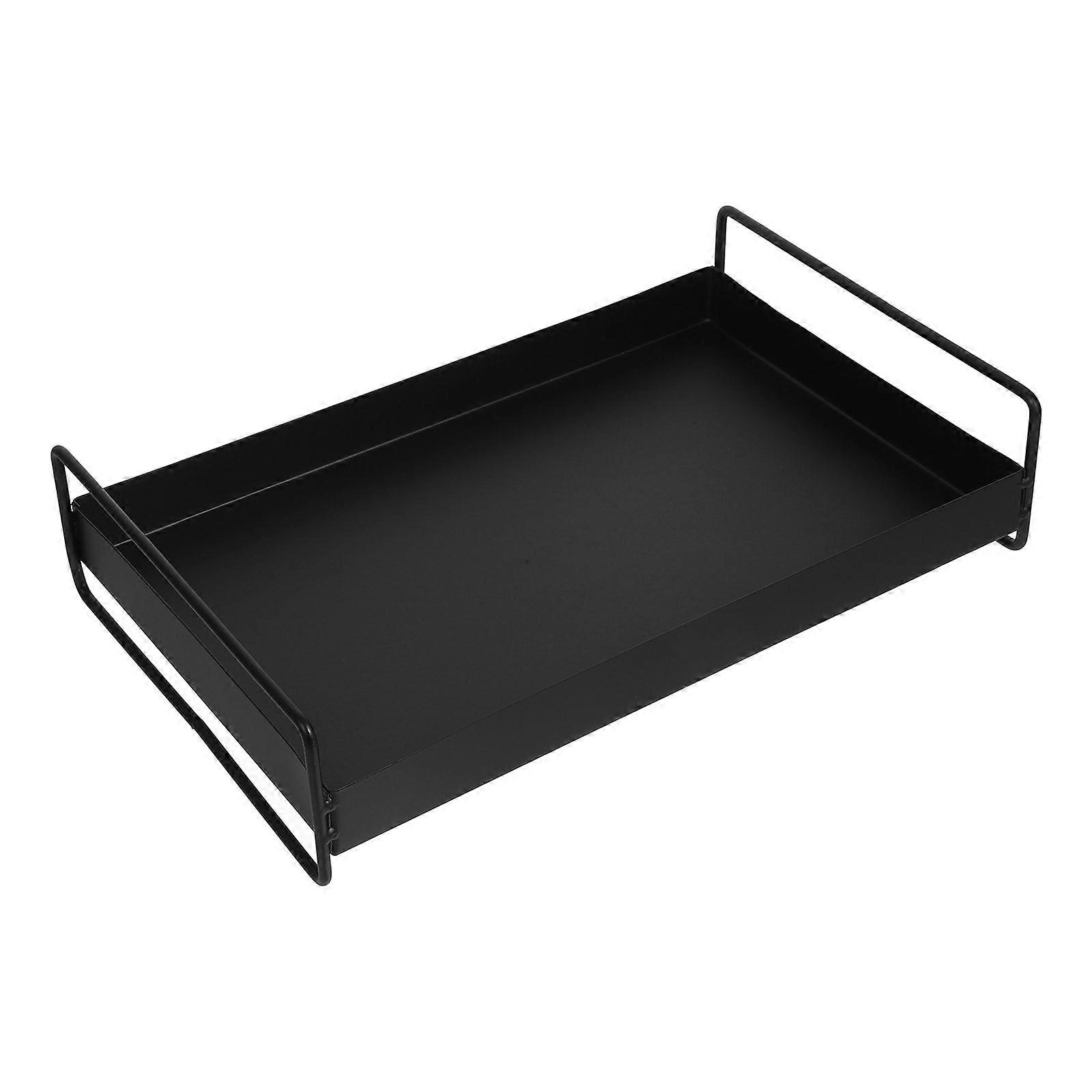 Serviertablett aus Metall Rechteckiges Serviertablett für Lebensmittel Obst Snacks mit seitlichen Griffen