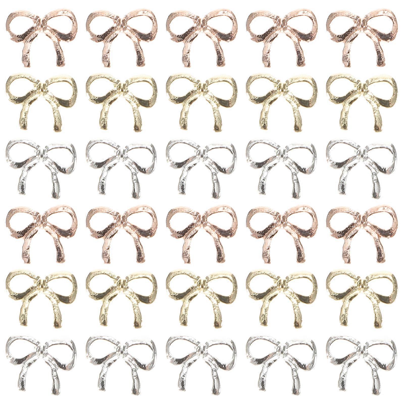 Bowknot Nail Studs Nails Alloy Assorted Color Manicure Decor 1 Bag