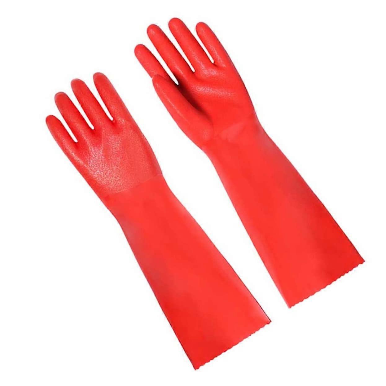 Food Grade Gloves Dishwashing Kitchen Cleaning Nonslip Housework Gloves Red