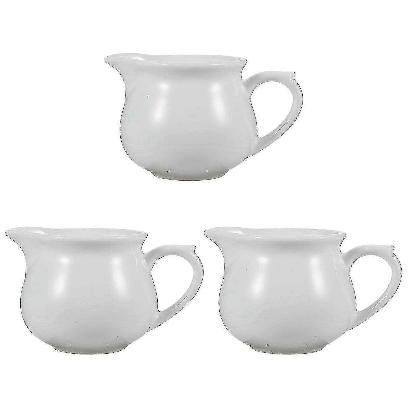 3-Piece Coffee Creamer Pitchers with Frothing Cups for Latte & Cappuccino, Multi-Purpose 10.5 x 7 x 6 cm Milk Jugs