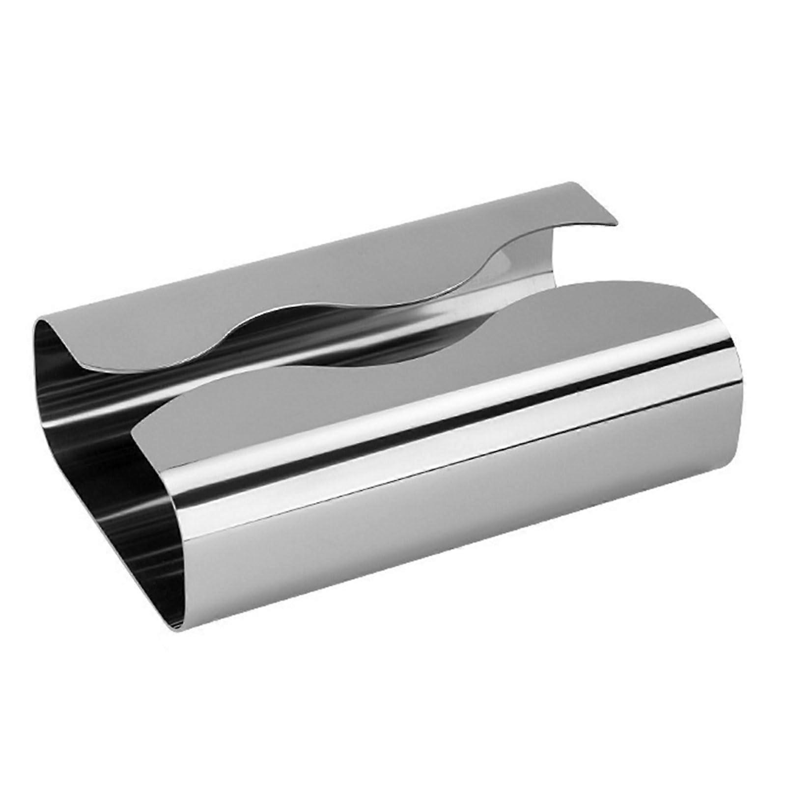 Stainless Steel Tissue Box Curved Design Nordic Style Easy Refill Sturdy Surface Modern Tissue Holder