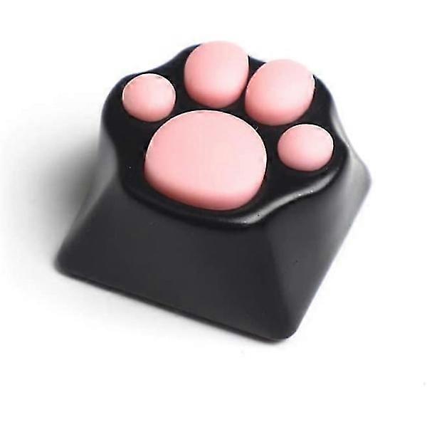 Metallic Keycaps Cat Claw Cat Palm Novelty Keycaps For Cherry Mx Mechanical Keyboard (Black Base Pink Claw)