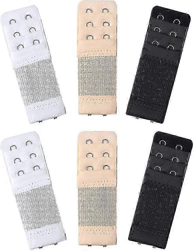 6 Pcs Elastic Extender Set, Bra Strap Extenders Set 2/3 Hooks Bra E...