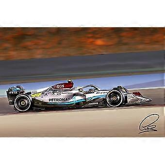 Mercedes AMG F1 Formula One Racing com Lewis Hamilton Autógrafo Bahrein 2022 Quebra-cabeças 300/500/1000 Peças