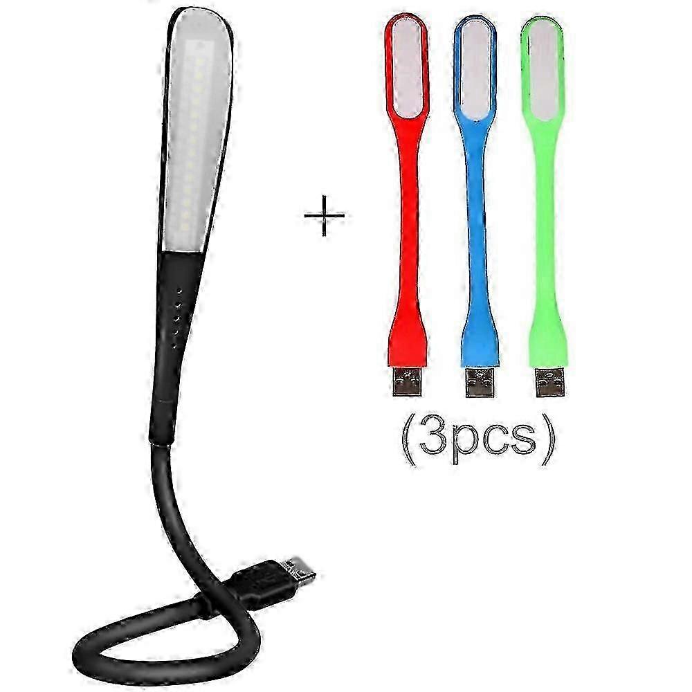 Dimmable USB LED Light, Flexible Laptop Keyboard Lamp, Adjustable USB Desk Light--Black