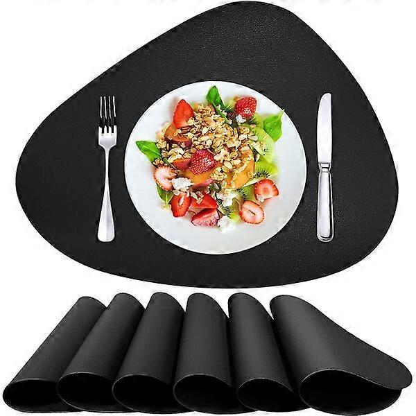 Round table mats, pack of 6, waterproof, easy to clean, resistant to high and low temperatures