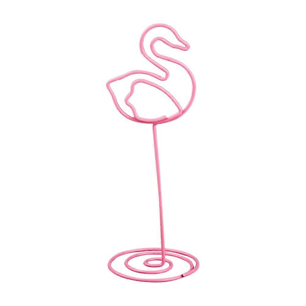 Flamingo Shape Number Holders 12Pcs Memo Holder for Home Office Supplies in Pink Color with Spiral Base