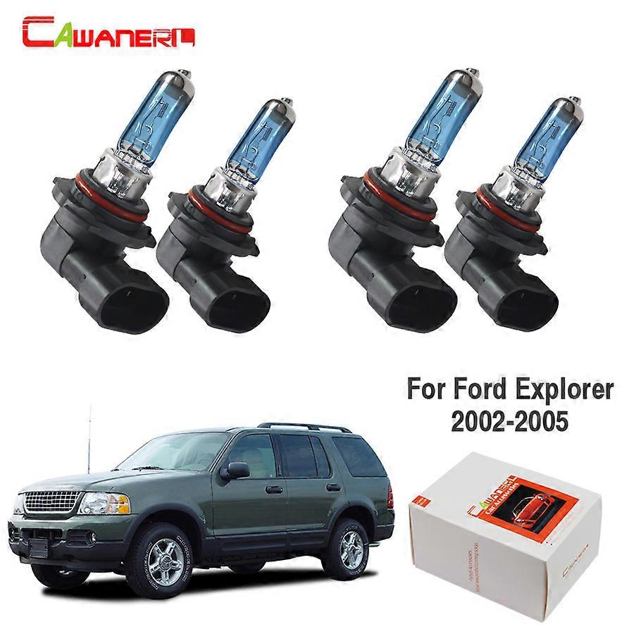 Applicable Cawanerl For Ford Explorer 4-Door 2002-2005 100W Car Halogen Lamp Headlight Light High & Low Beam 4300K Warm White Styling