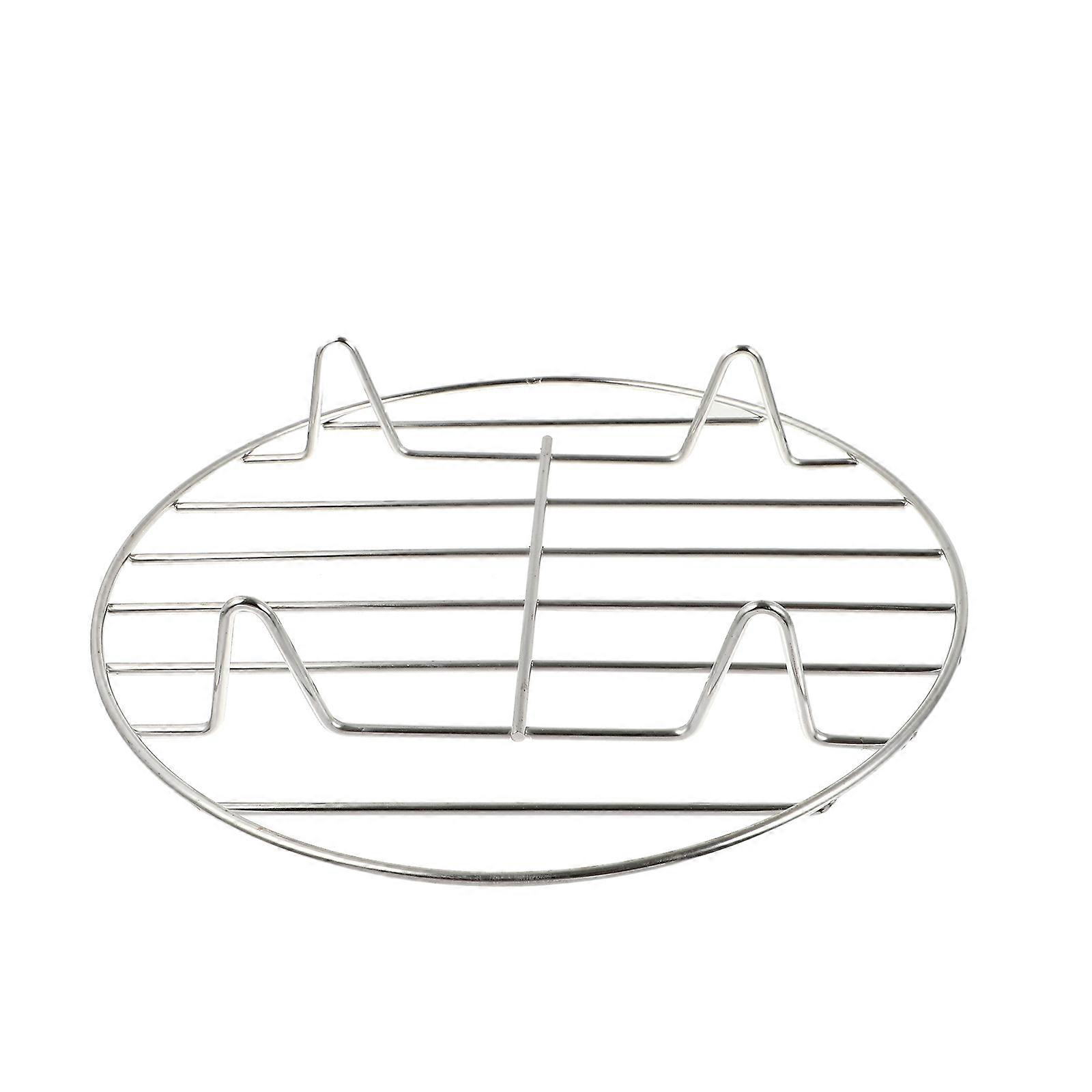 Steaming Kitchen Utensil Stainless Steel Soup Bucket Steaming Rack Cooking Use Silver Round for Food Preparation 1Set