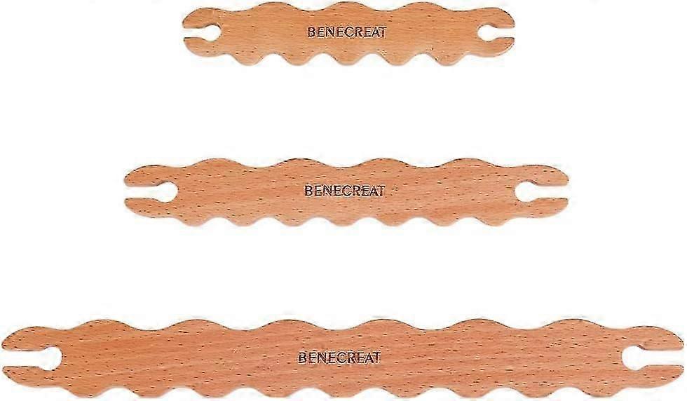 3 Pcs Wooden Weaving Tool Wavy Stick Shuttles Beech Wood Diy Weaving Tool Shuttles Weaving Stick For Crafts Knitting Projects 5.9/7.68/11.6 Inch