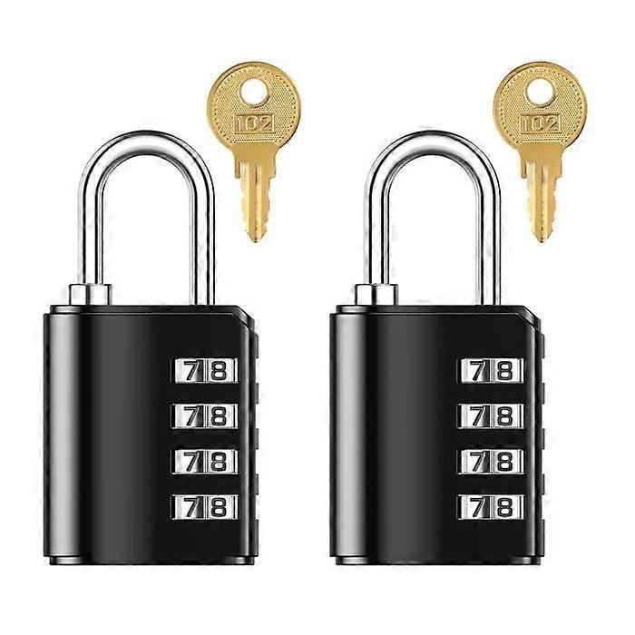 ORIA Combination Padlock Set of 2 - Password Recovery - Black