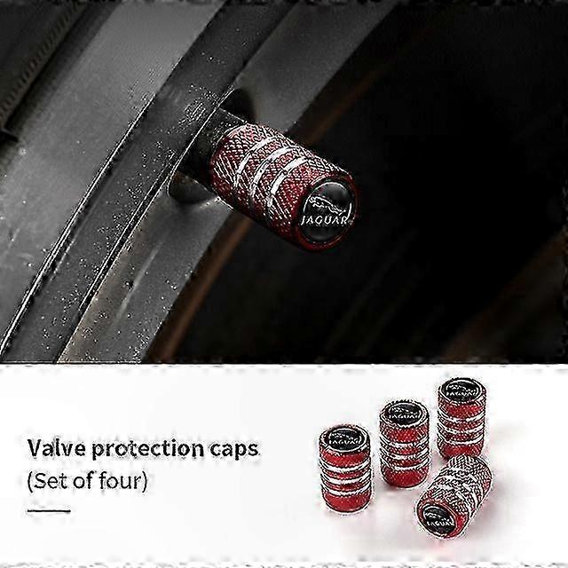 4-Piece Wheel Valve Caps for Jaguar Models XF XJ F-Type I-Pace E-Pace XE F-Pace XJR X-Type S-Type XFR XKR