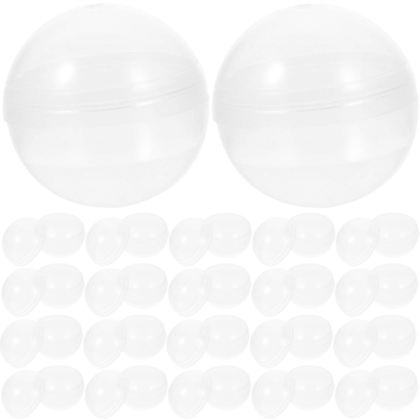 100pcs Plastic Transparent Balls Multi-purpose Twisted Round Balls Clear Fillable Grab Balls