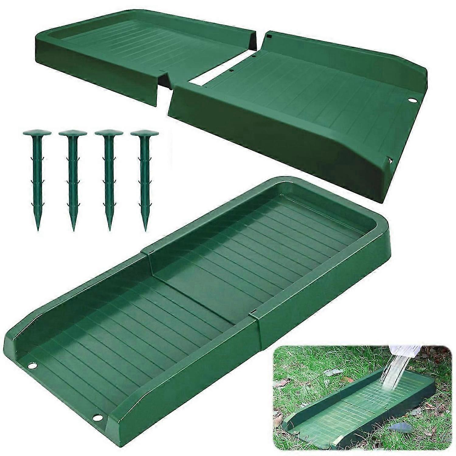 2 Pack Downspout Splash Block,Gutter Splash Guard for Rain Water Drainage,24Inch Fixable Downspout E