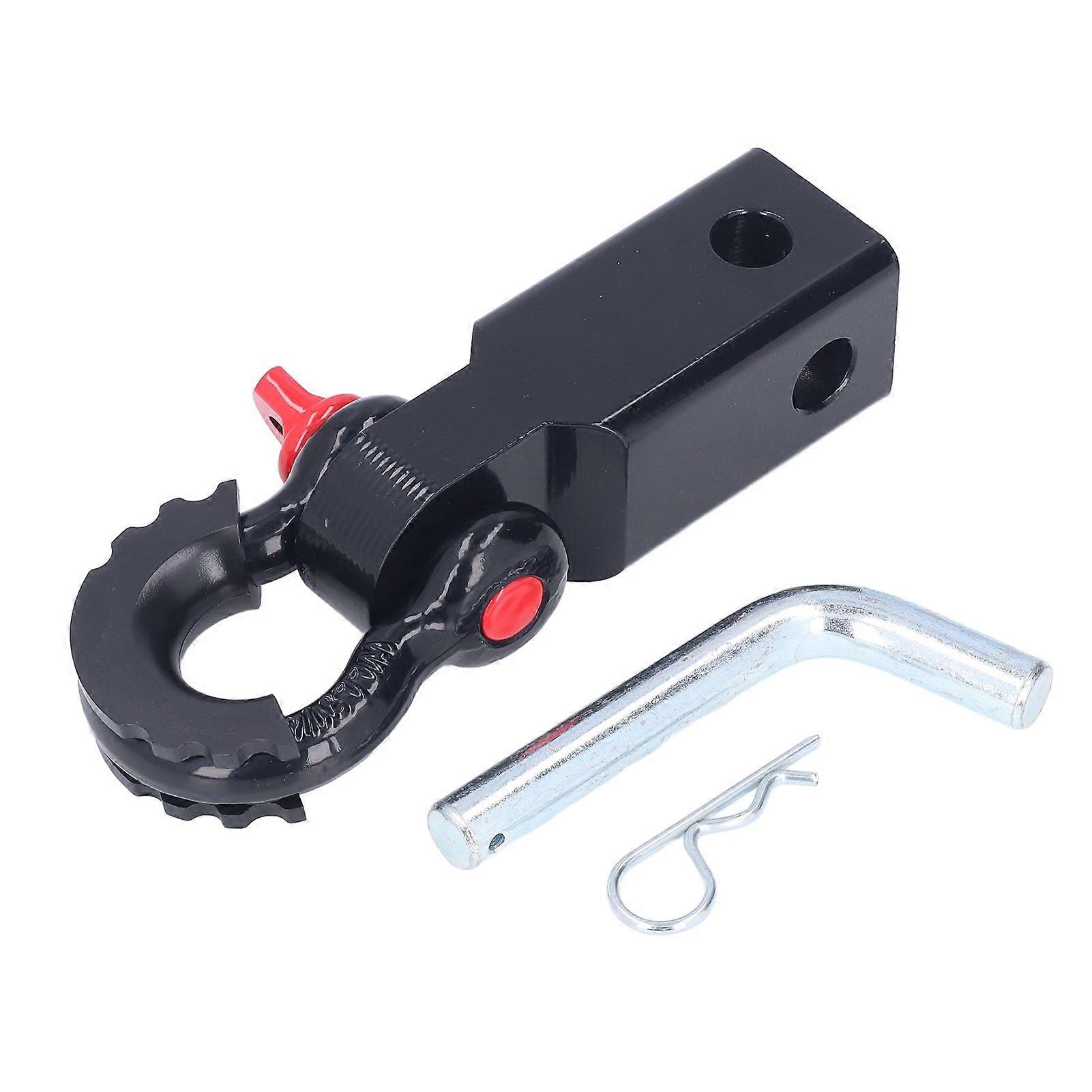 2in Universal Shackle Hitch Receiver Steel Vehicle Recovery Towing Accessories for Cars Trucks JeepsBlack