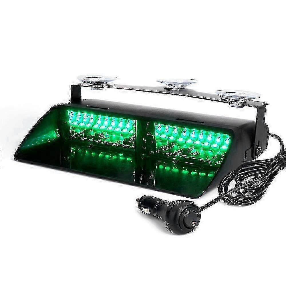 16 LED High Intensity Strobe Lights for Interior Roof/Dash/Windshield with Suction Cups - Green