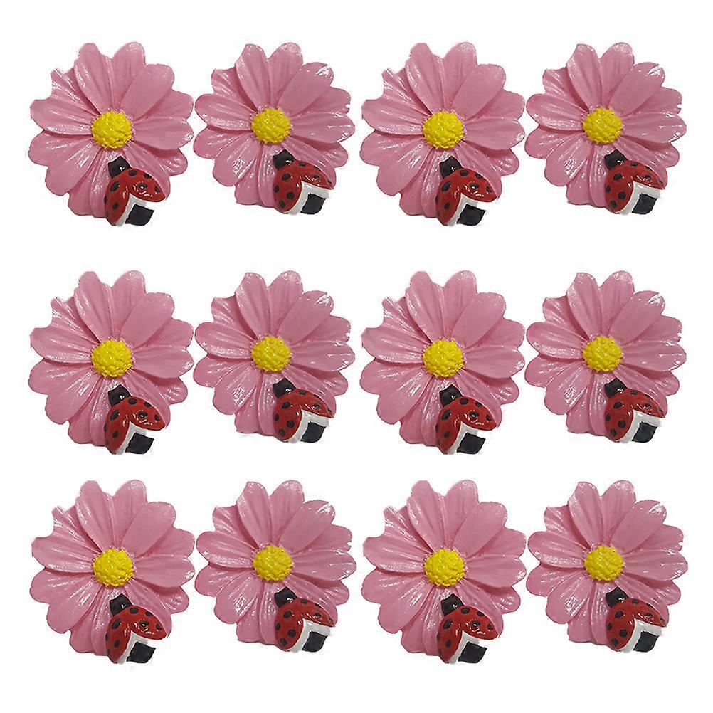 Shower Curtain Hooks Resin Bath Curtain Hooks for Home Use 12Pcs Pink
