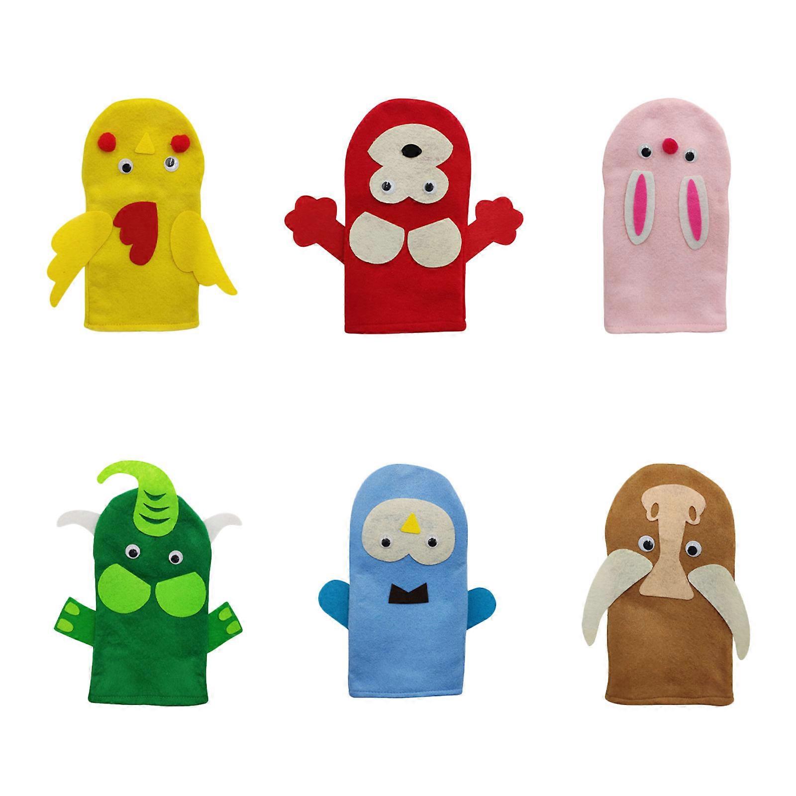 DIY Felt Crafts Felt Puppets Hand Puppet Making Kit for Playing 6Sets