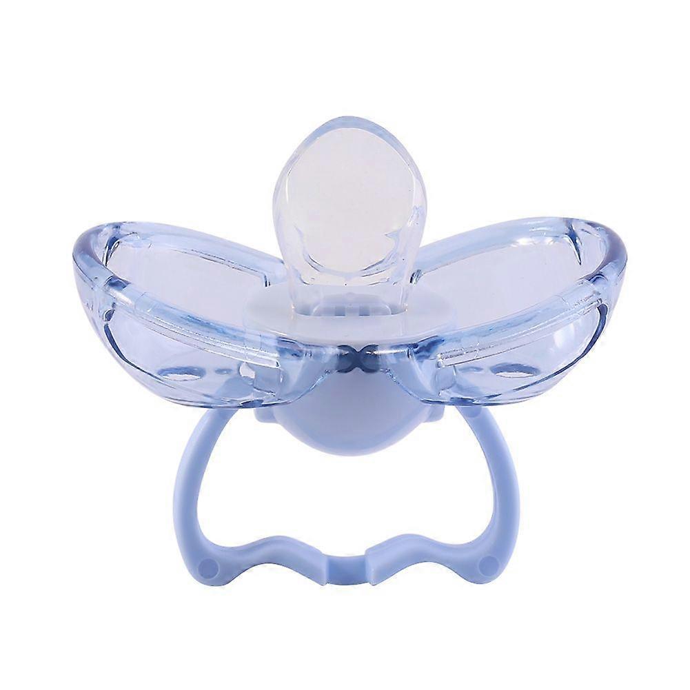 Newborn Baby Silicone Anti dust Pacifier Automatically Close Nipple Soother Blue Flat Head