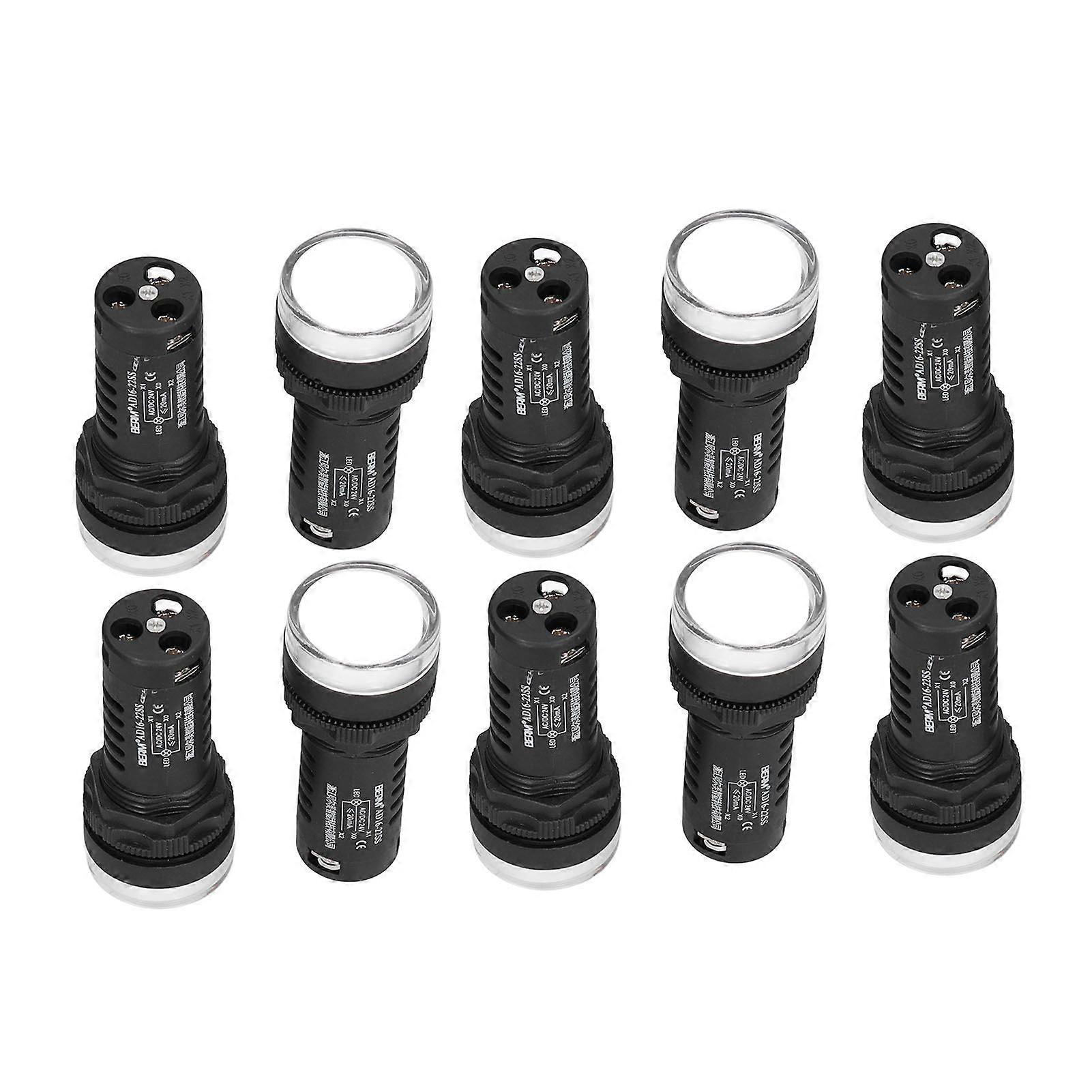 10Pcs Energy Saving Indicator Light Red Green LED Power Electronic Indicators for Motors24V(AC DC)