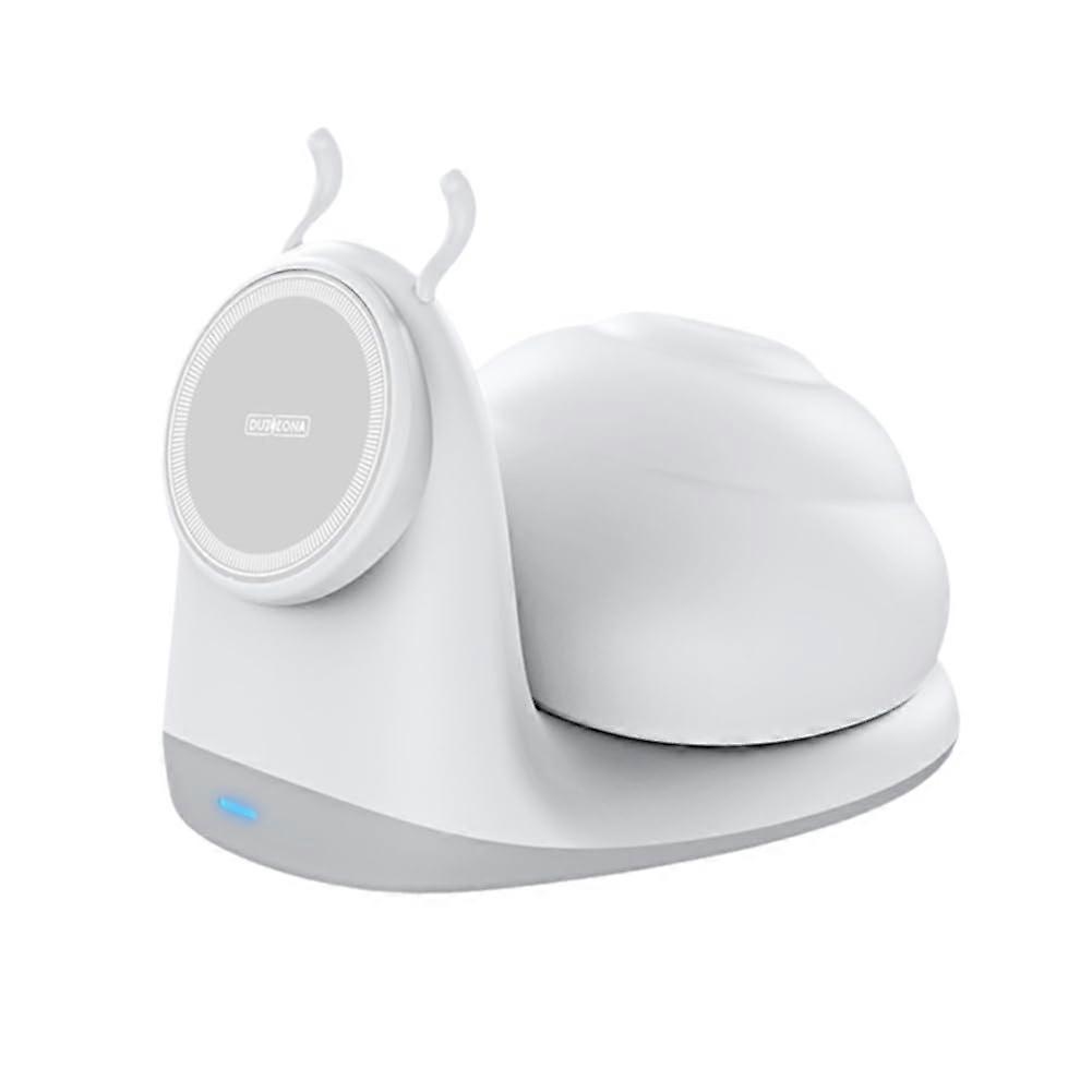 2In1 Snail Wireless Charger Night Light 15W Wireless Charge Desk Stand LED Table Lamp, 3 Lighting Modes, Rechargeable