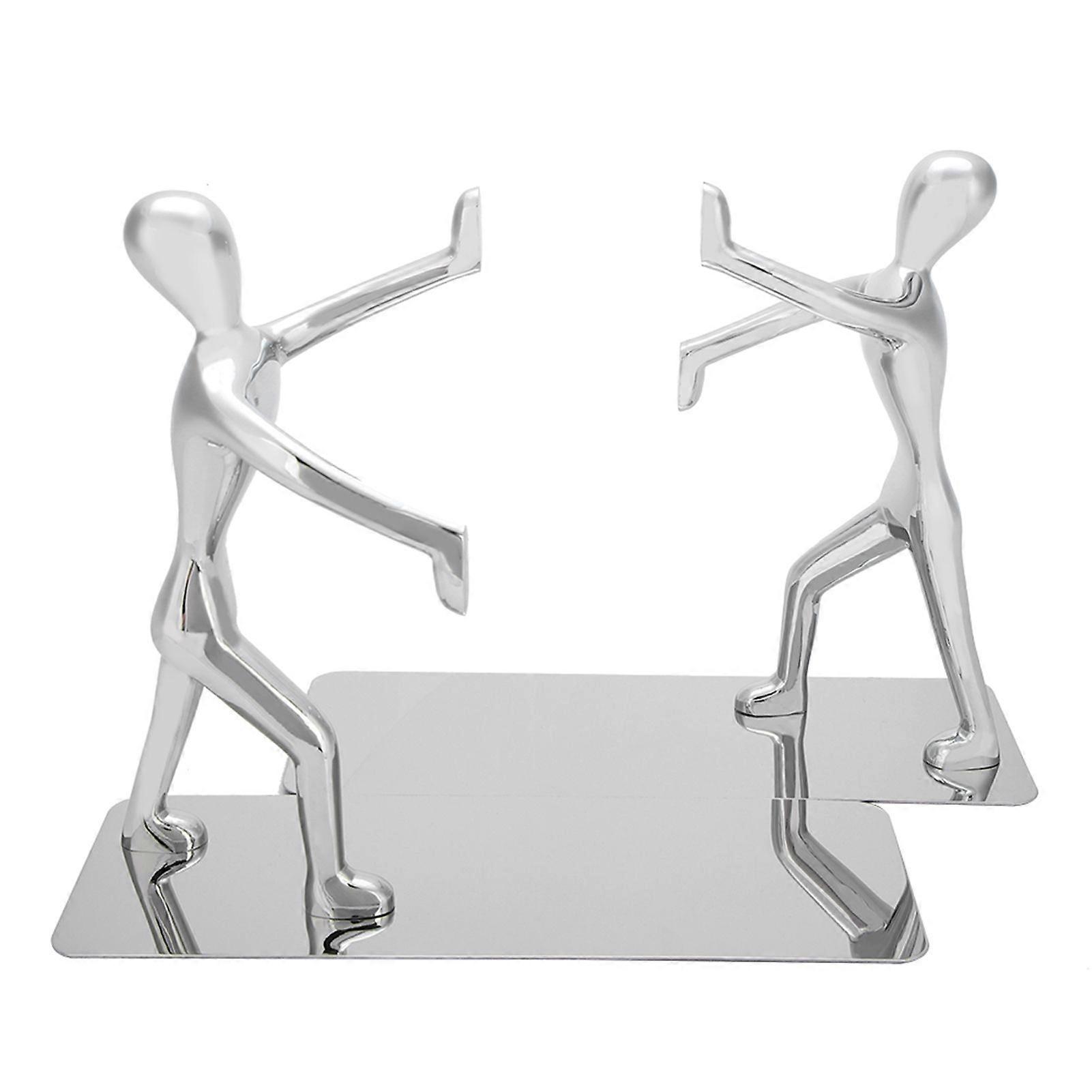 1 Pair Kung Fu People Shape Bookends Students Book Stand for School Home Table Decoration