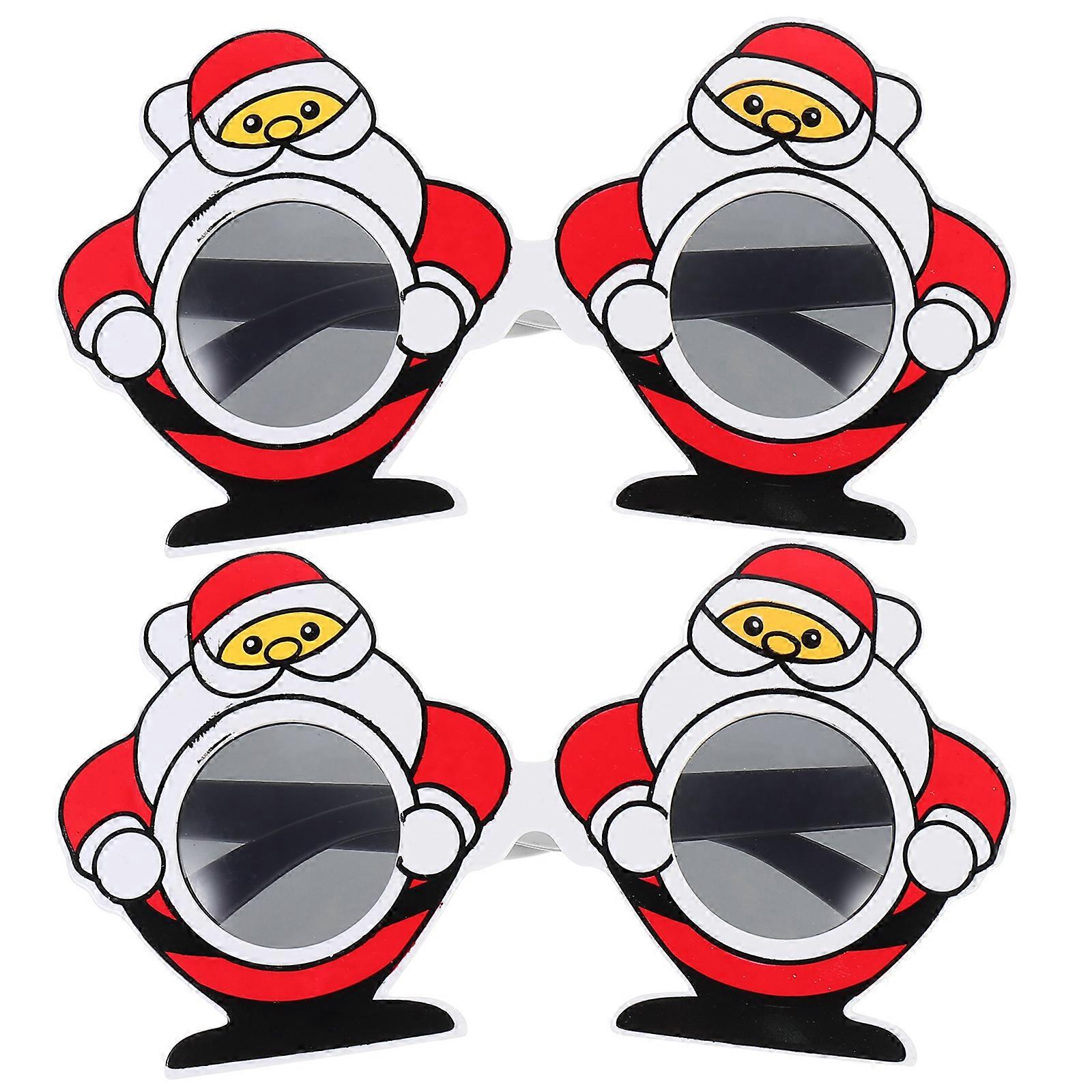 Festive Glasses Costume Glasses for Christmas Use 4Pairs Lightweight ABS