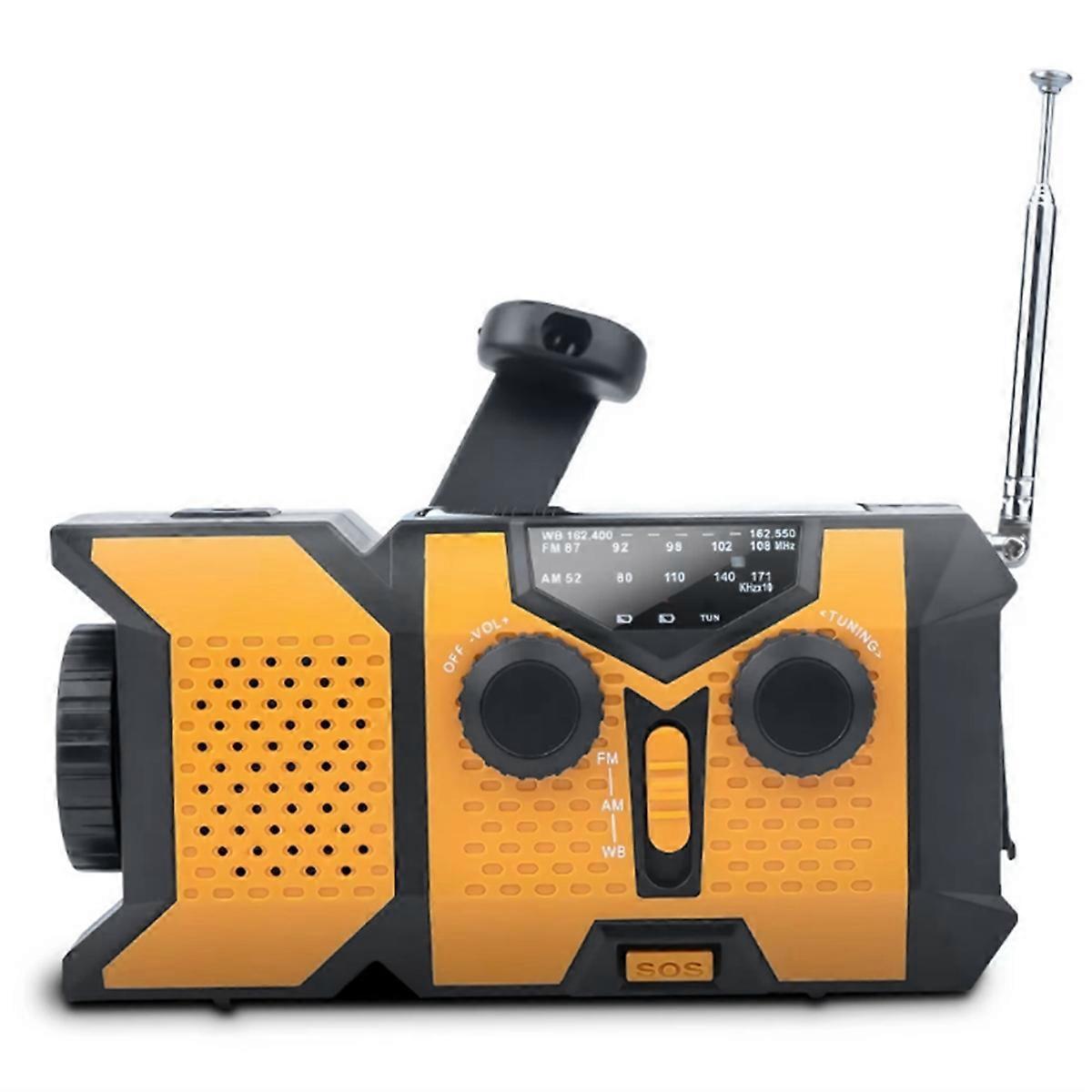 Solar Hand Crank Radio with LED Flashlight, AM/FM/NOAA Portable Weather Radio with 2000mAh Mobile Power Phone Charger