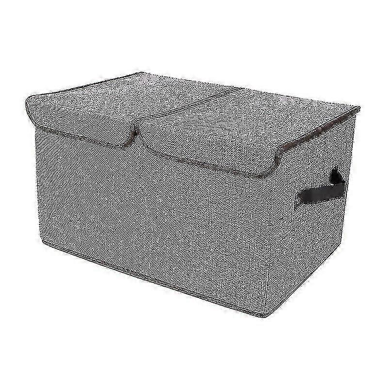 Large Foldable Storage Box with Double Lids for Wardrobe Organisation, Spacious and Durable Storage Bin