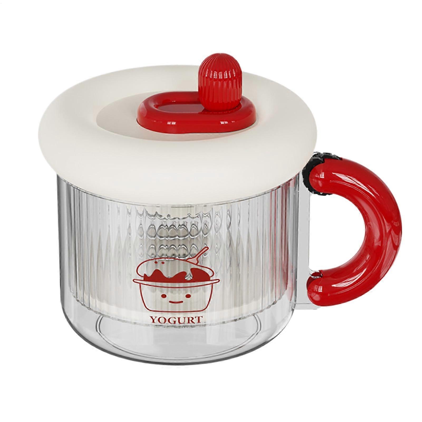 Cheese Maker Greek Yoghurt Strainer Fine Mesh Reusable Filter With Lid Cheese Separator Red Home Kitchen