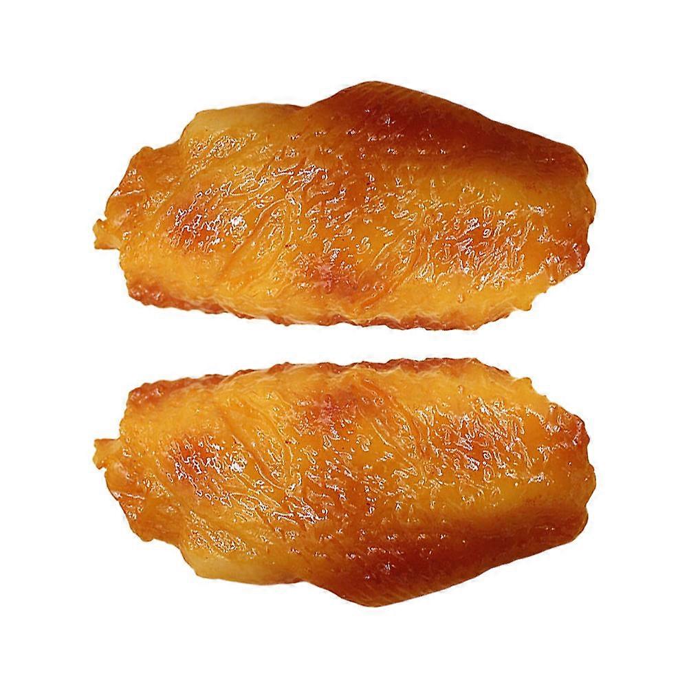 Chicken Wings Model for Photography Props 2Pcs Orange Simulation