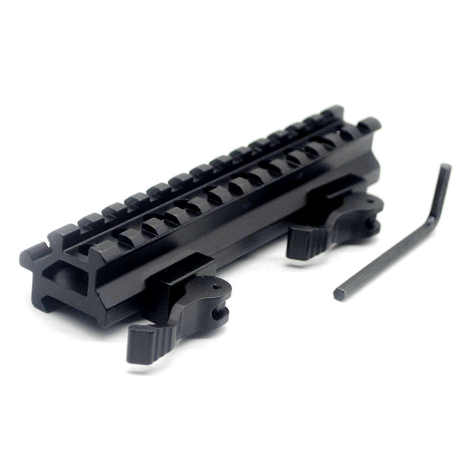 SeeThrough Throw Lever Riser Mount 13Slot Double Rail Quick Release Detachable