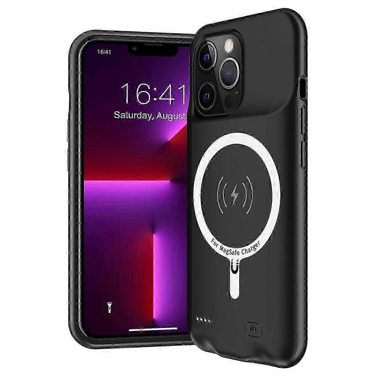 B88 iPhone 13 Pro 7000mAh Rechargeable Battery Case,TPU/ABS Charging Shell with MagSafe,Audio