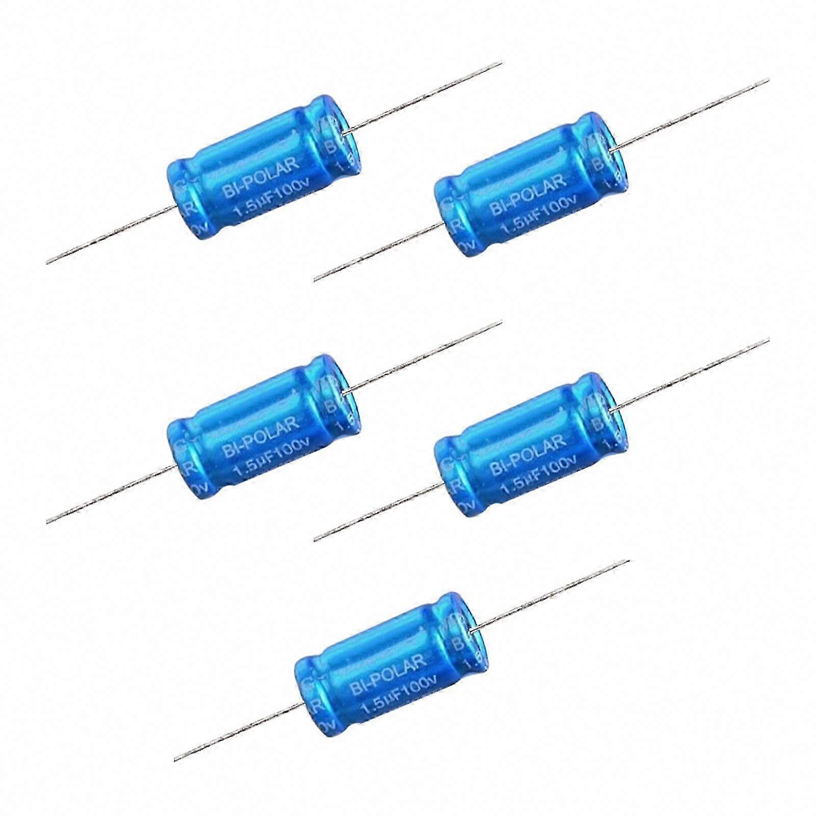 5Pcs 100V Nonpolar Capacitors 1.5-15uF Assortment for Speaker Crossover Frequency Dividing 105