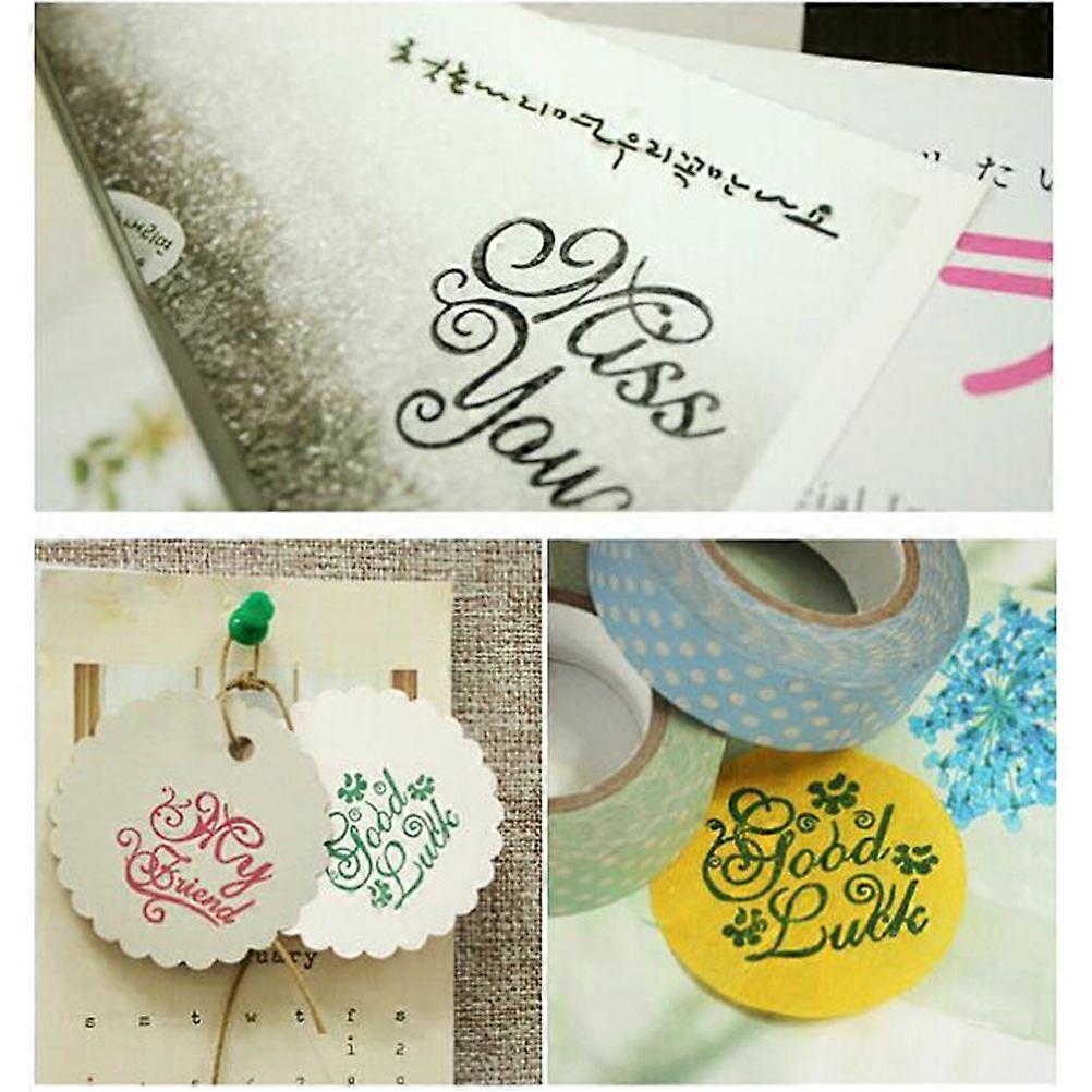 Notebook Stamp Set for Diary Decoration with 6Pcs Wooden Rubber Stamps