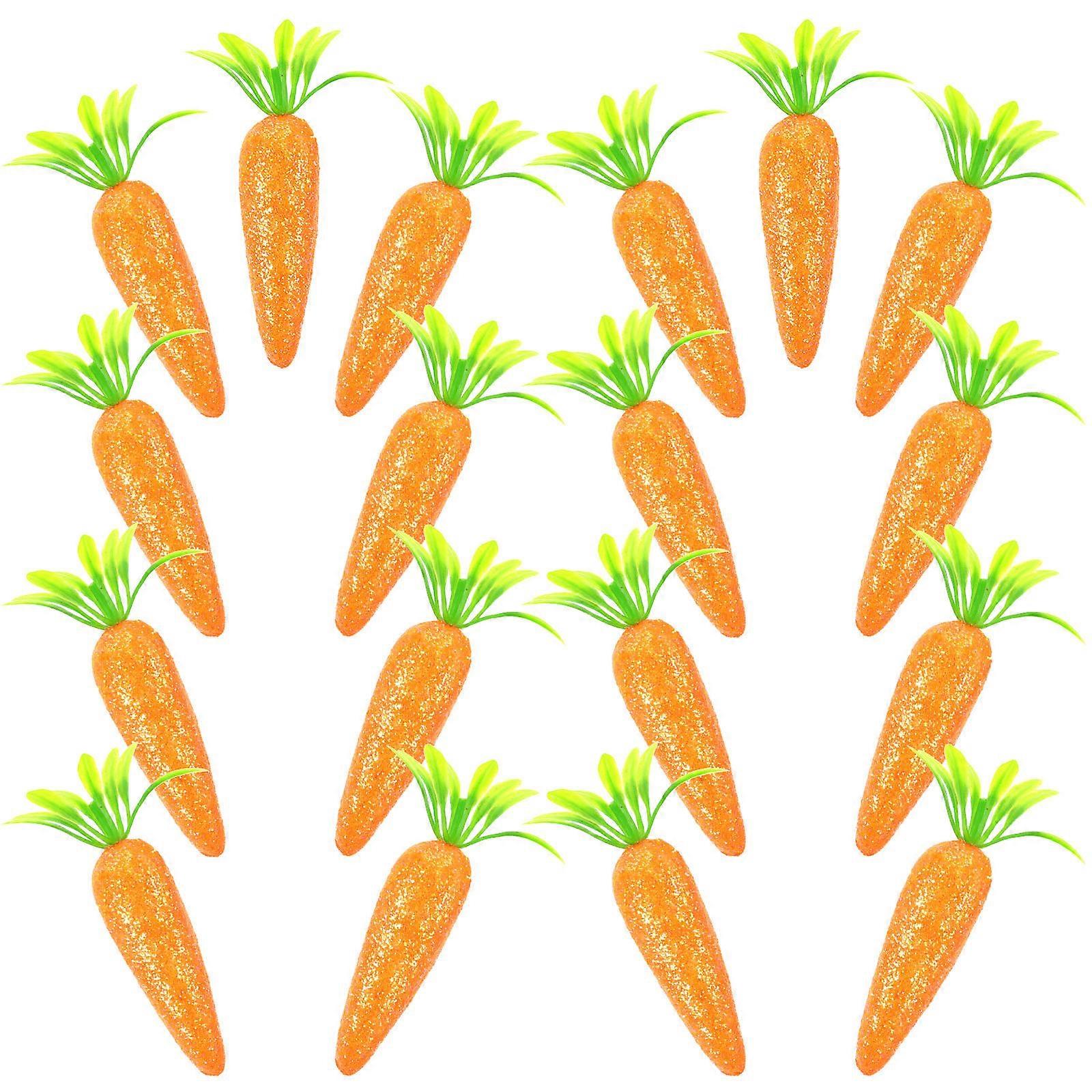 Glitter Easter Carrot Ornament for Decoration 100Pcs Orange Models
