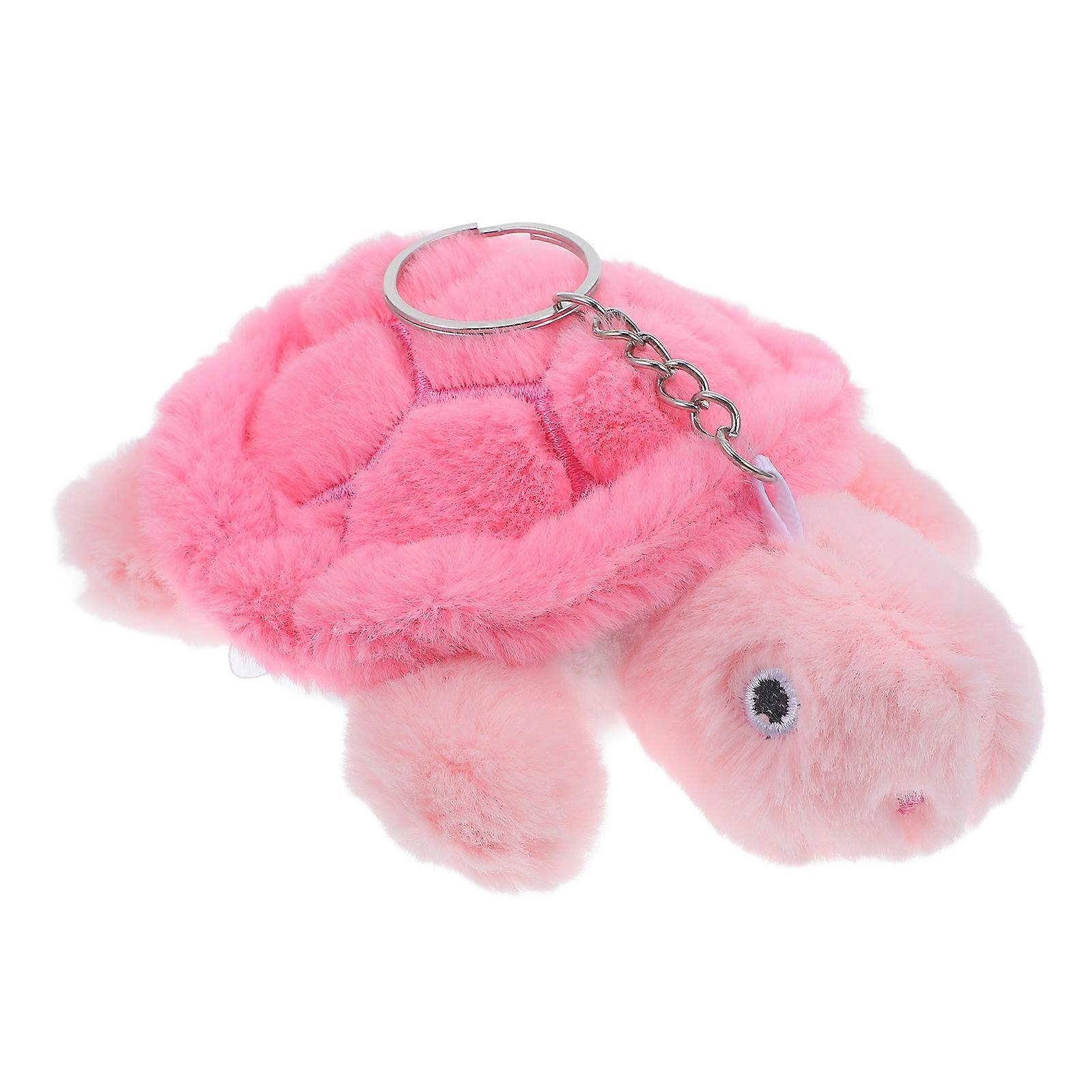 Pink Plush Turtle Keychain Stuffed Turtle Pendant Decorative Keychain 2Pcs