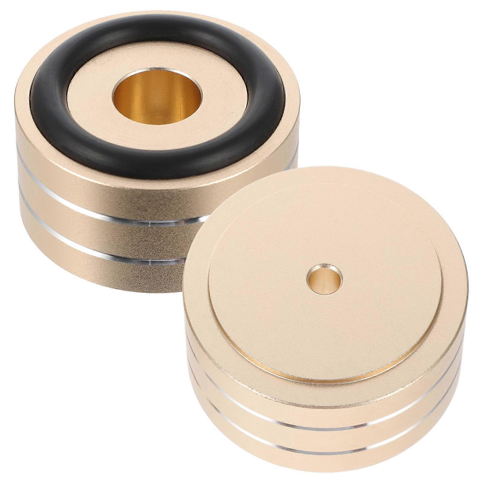 Speaker Anti Vibration Pads Universal Audio Setup Aluminium Alloy Golden Color 4x4cm Size 2Pcs