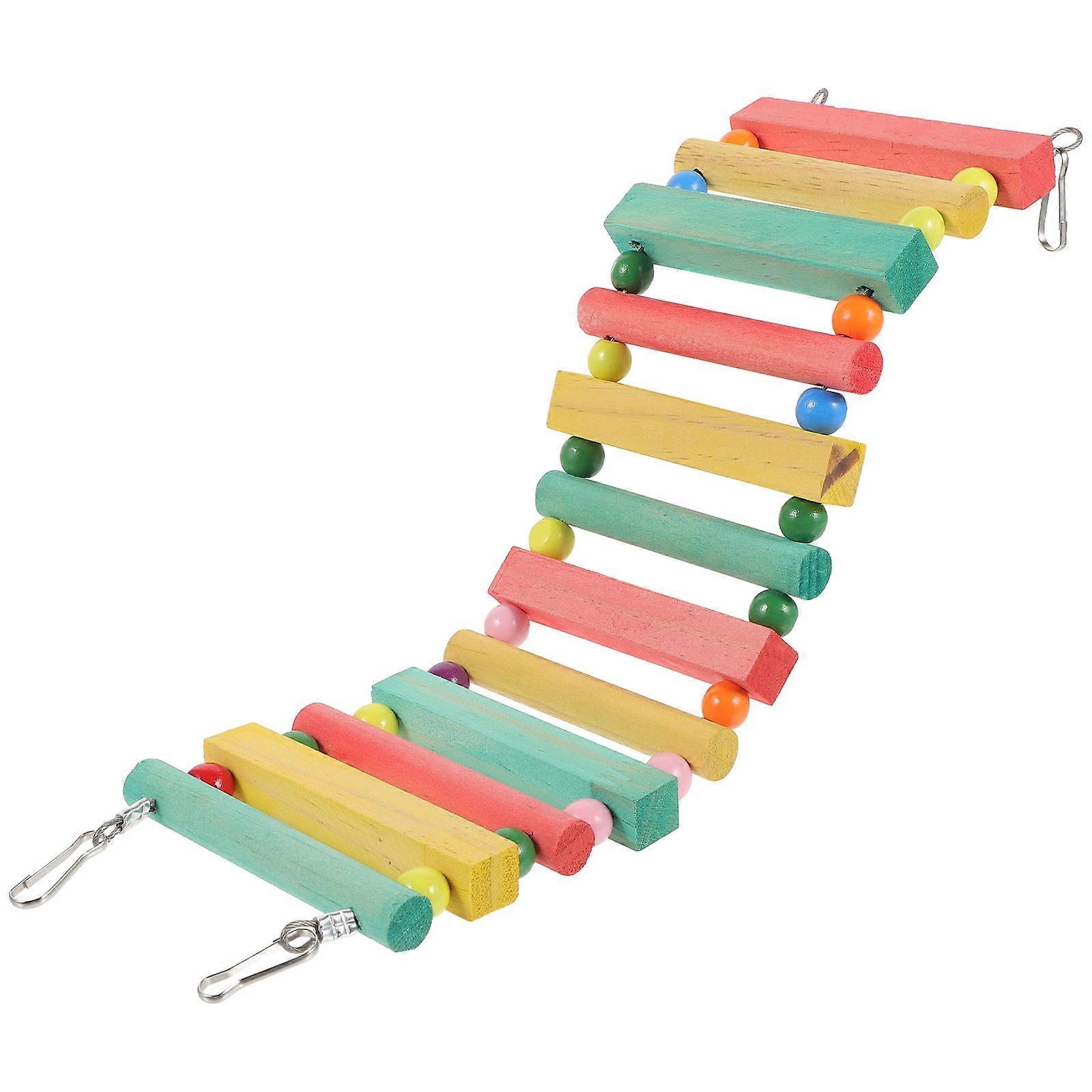 Parrot Ladder Toy Wooden Bird Climbing Ladder for Small Pet Use 2Pcs